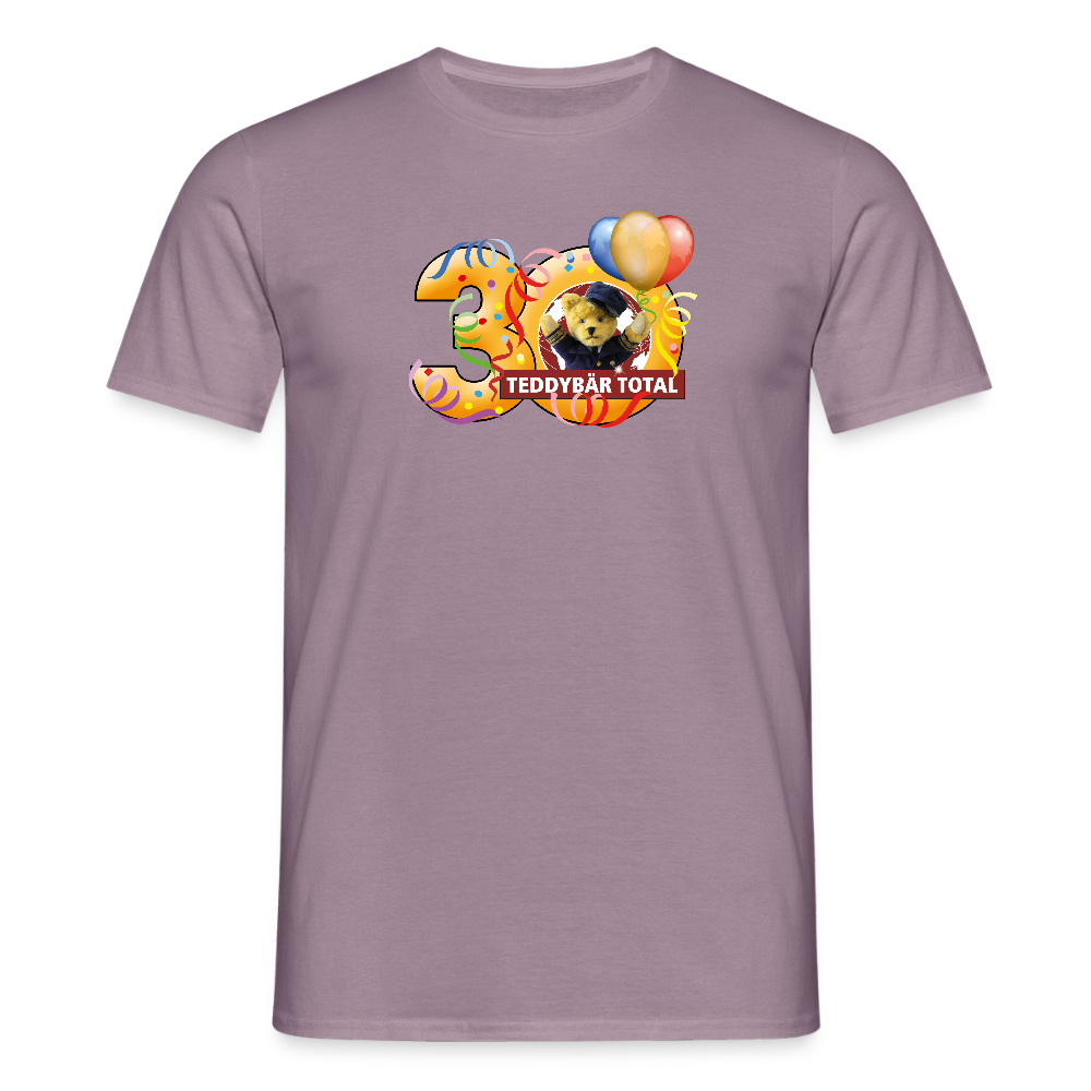 Unisex-T-Shirt 30 Jahre TEDDYBÄR TOTAL groß - Lilagrau 