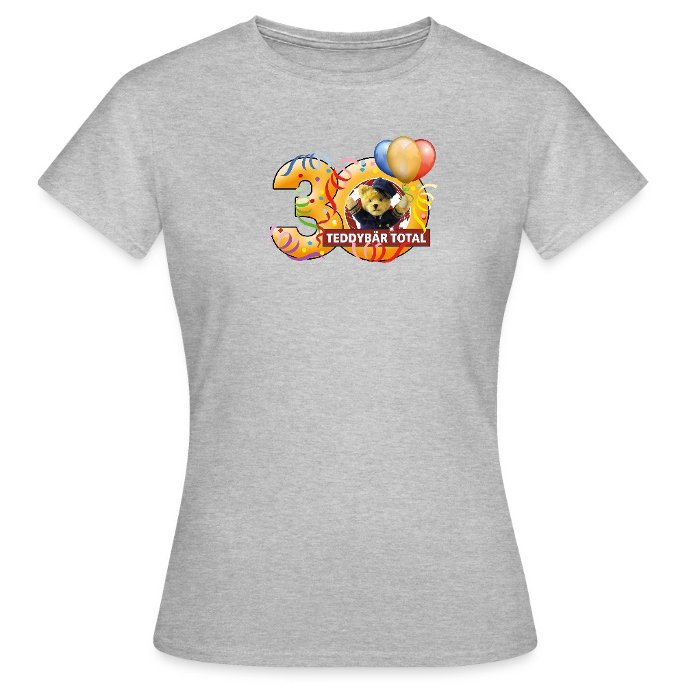 Frauen-T-Shirt 30 Jahre TEDDYBÄR TOTAL groß - Grau meliert