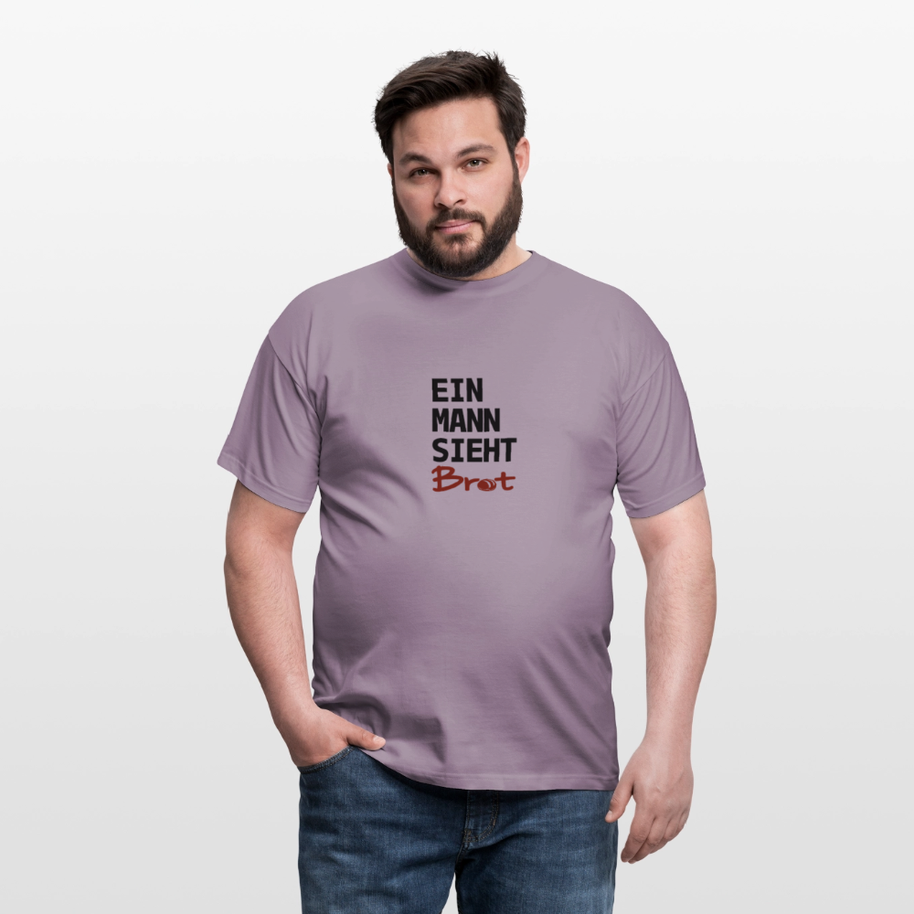 BROTShirt Ein Mann sieht BROT - Lilagrau 