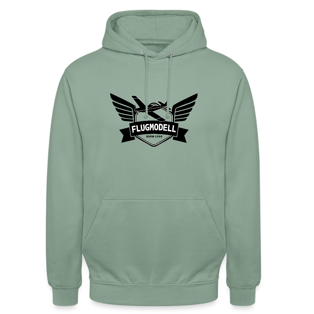 Hoodie FlugModell retro hell - Graugrün