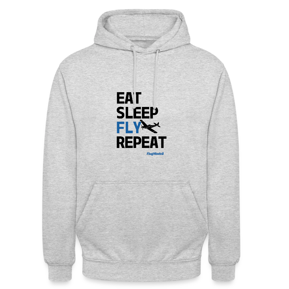 Hoodie Eat Sleep Fly Repeat hell - Hellgrau meliert