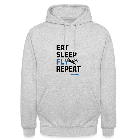 Hoodie Eat Sleep Fly Repeat hell - Hellgrau meliert