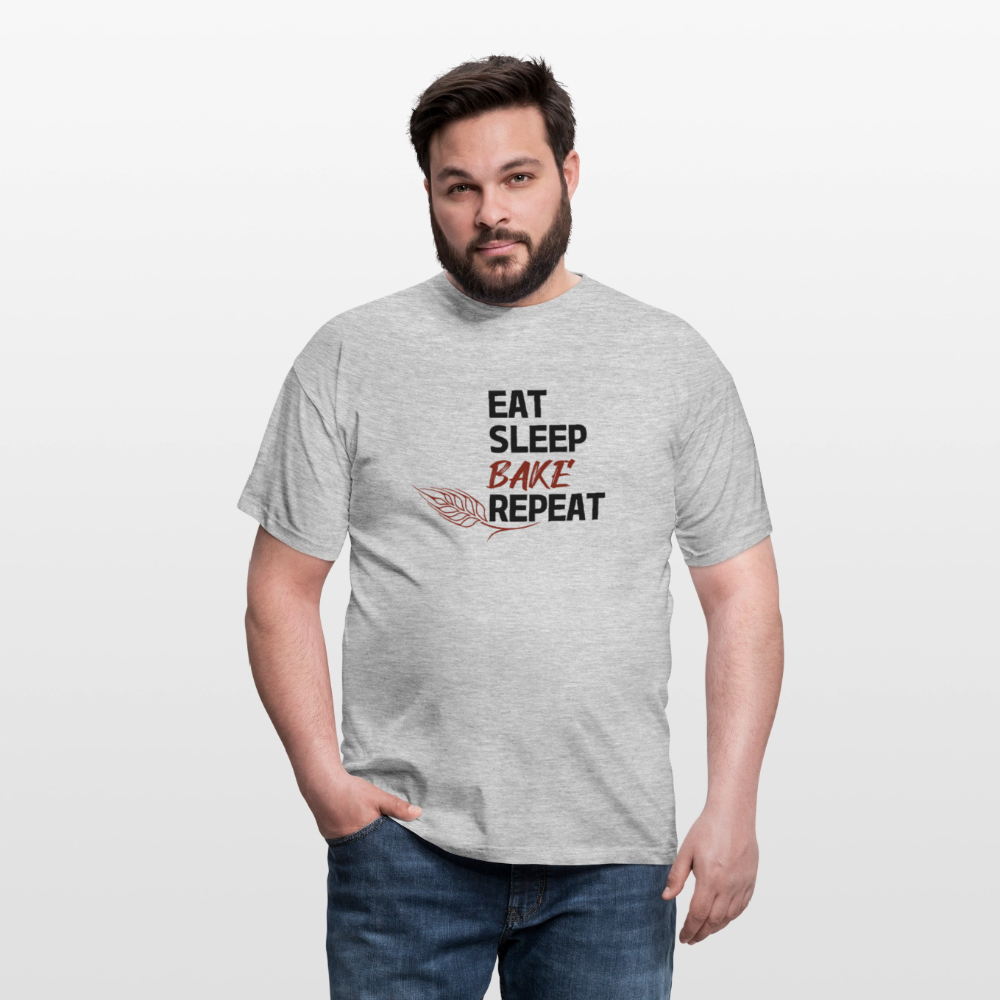 BROTShirt Eat-Sleep-Bake-Repeat Ähre - Grau meliert
