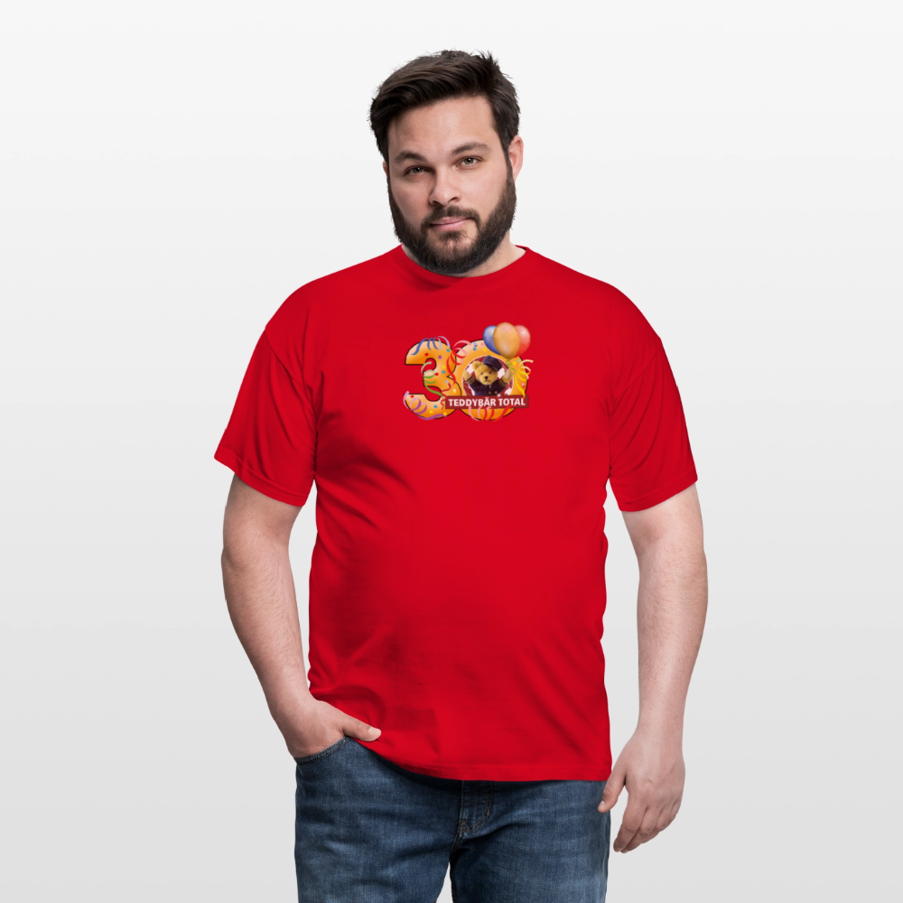 Unisex-T-Shirt 30 Jahre TEDDYBÄR TOTAL groß - Rot