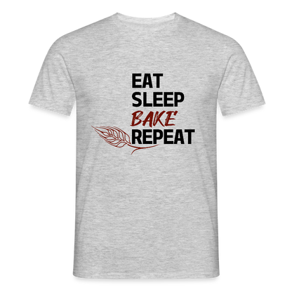 BROTShirt Eat-Sleep-Bake-Repeat Ähre - Grau meliert