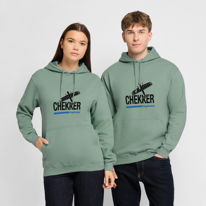 Hoodie Chekker hell - Graugrün