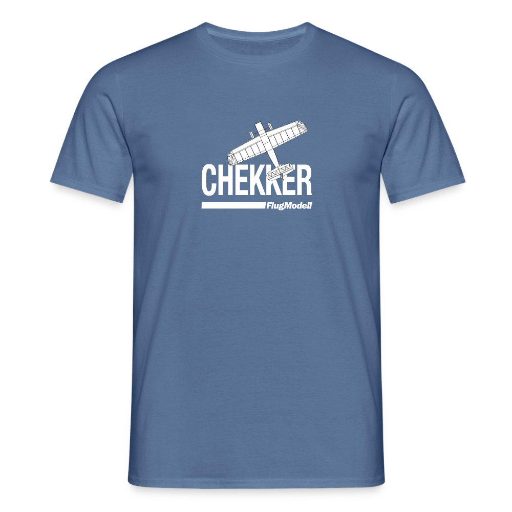 T-Shirt Chekker dunkel - Taubenblau 