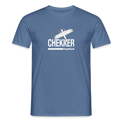 T-Shirt Chekker dunkel - Taubenblau 