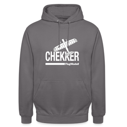 Hoodie Chekker dunkel - Mittelgrau