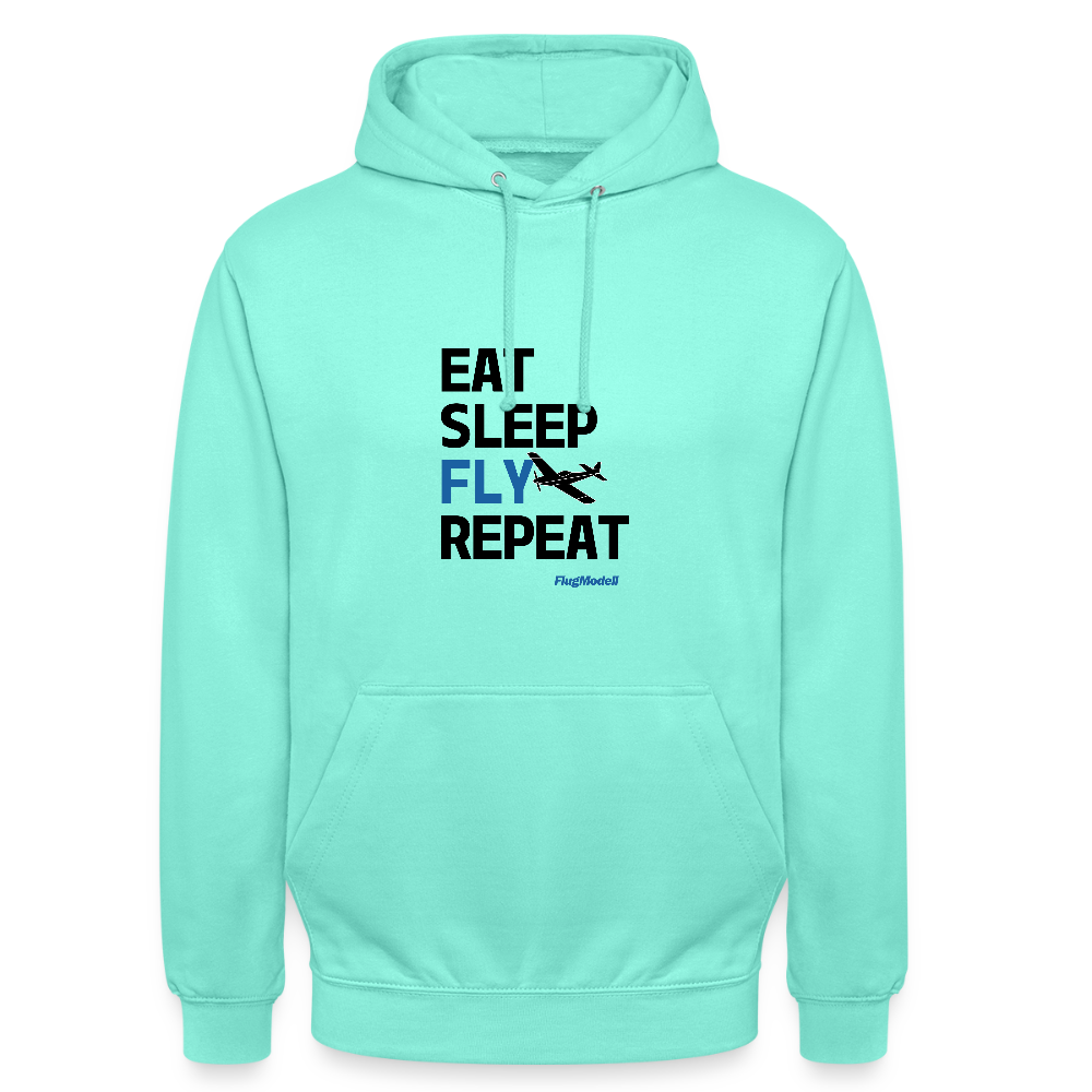 Hoodie Eat Sleep Fly Repeat hell - Mint