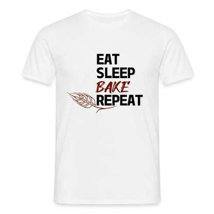 BROTShirt Eat-Sleep-Bake-Repeat Ähre - Weiß
