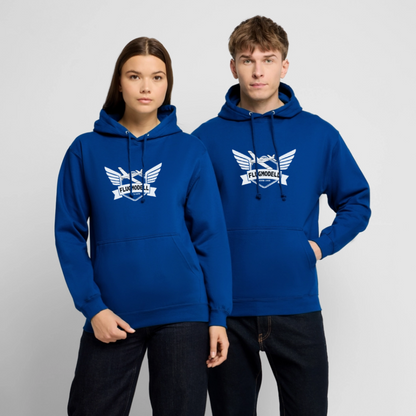 Hoodie FlugModell retro dunkel - Royalblau