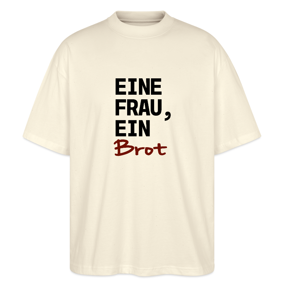 BROTShirt oversized Eine Frau, ein Brot - Weißgrau