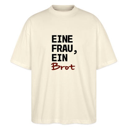 BROTShirt oversized Eine Frau, ein Brot - Weißgrau