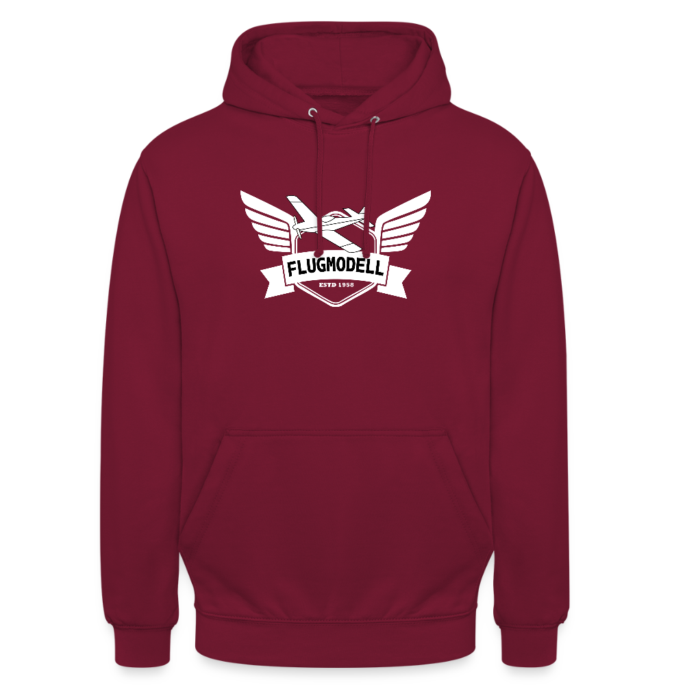 Hoodie FlugModell retro dunkel - Bordeaux