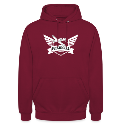 Hoodie FlugModell retro dunkel - Bordeaux