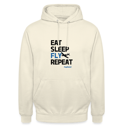 Hoodie Eat Sleep Fly Repeat hell - Vanille-Milchshake