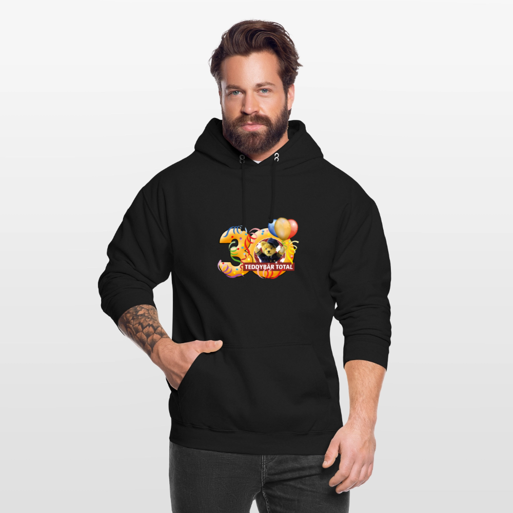 Unisex-Hoodie 30 Jahre TEDDYBÄR TOTAL groß - Schwarz