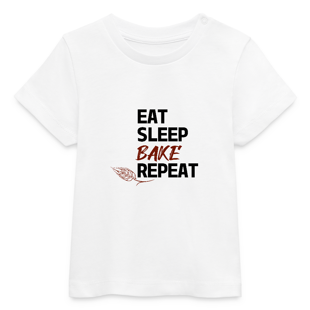 BROTShirt Baby Eat-Sleep-Bake-Repeat - Weiß