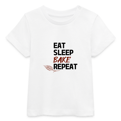 BROTShirt Baby Eat-Sleep-Bake-Repeat - Weiß
