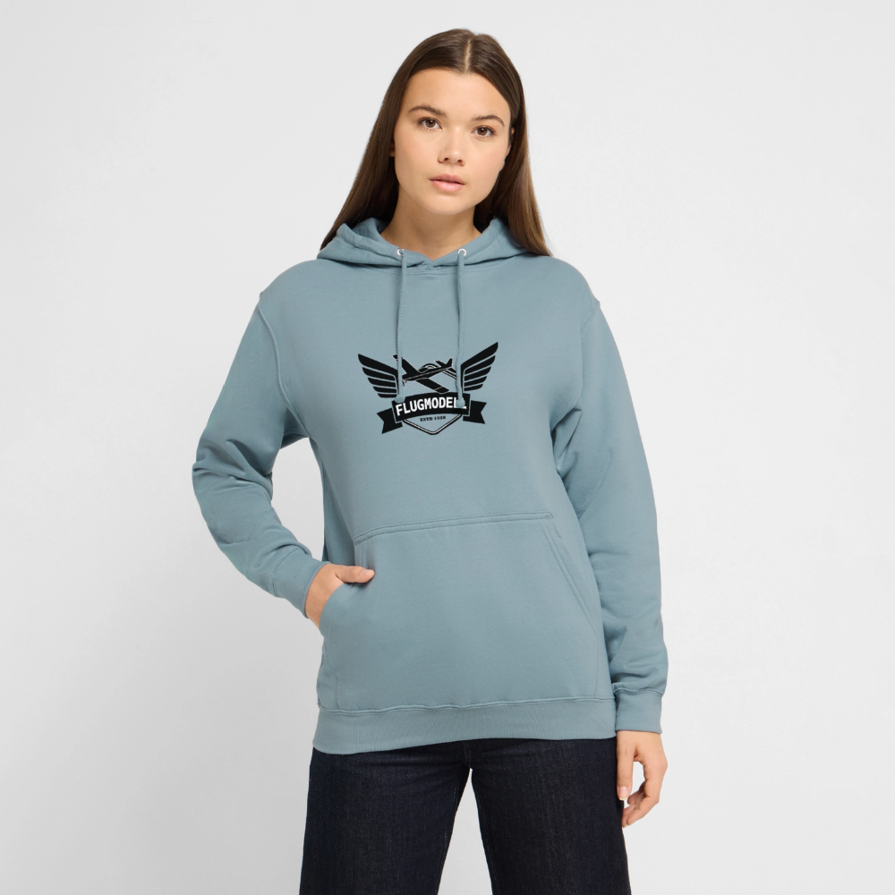 Hoodie FlugModell retro hell - Nebelblau