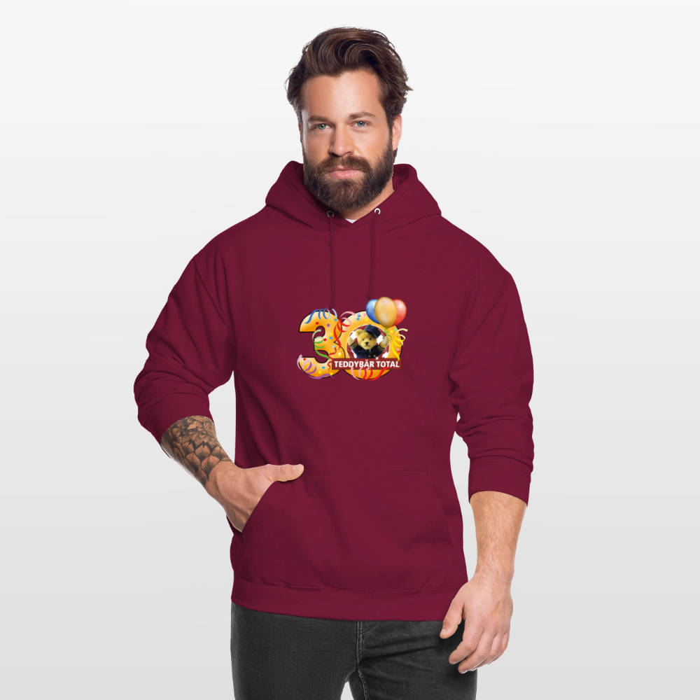Unisex-Hoodie 30 Jahre TEDDYBÄR TOTAL groß - Bordeaux