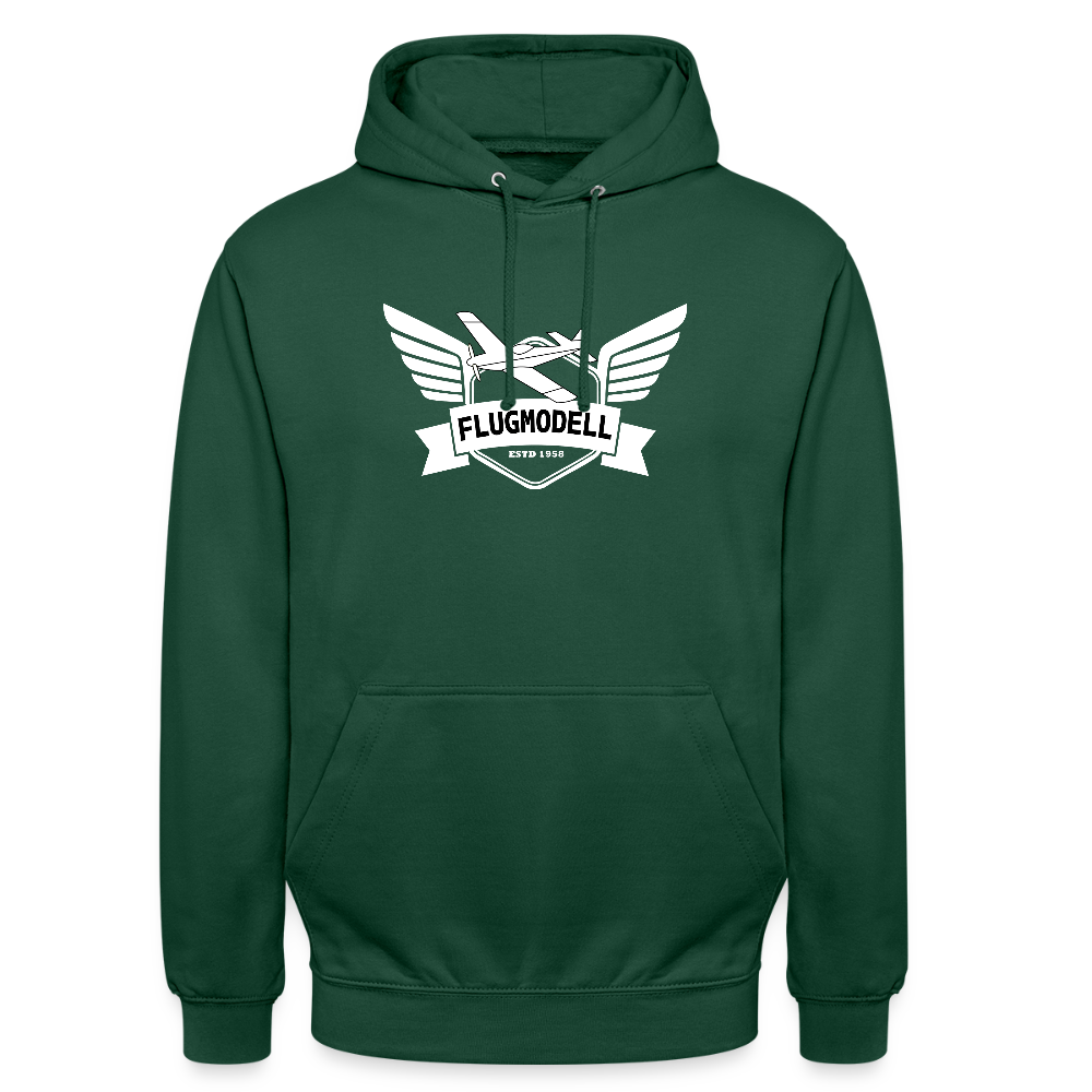 Hoodie FlugModell retro dunkel - Flaschengrün
