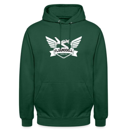 Hoodie FlugModell retro dunkel - Flaschengrün