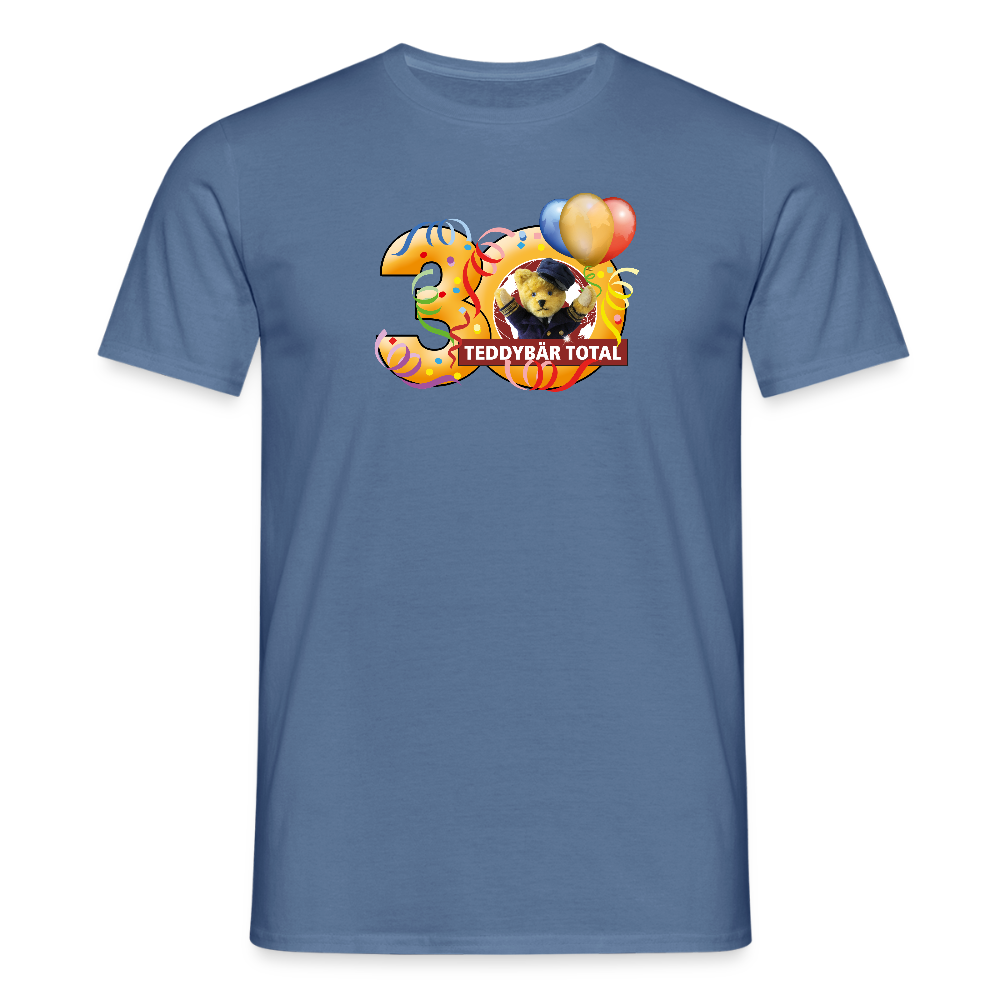 Unisex-T-Shirt 30 Jahre TEDDYBÄR TOTAL groß - Taubenblau 