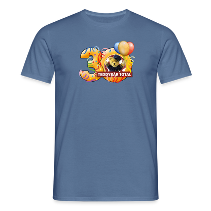Unisex-T-Shirt 30 Jahre TEDDYBÄR TOTAL groß - Taubenblau 