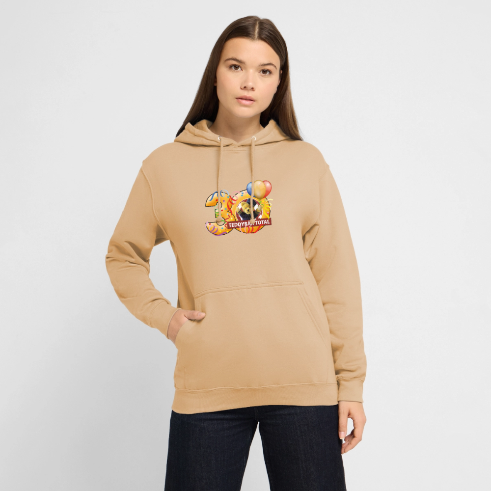 Unisex-Hoodie 30 Jahre TEDDYBÄR TOTAL groß - Pfirsich