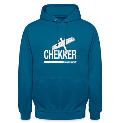 Hoodie Chekker dunkel - Tiefseeblau 