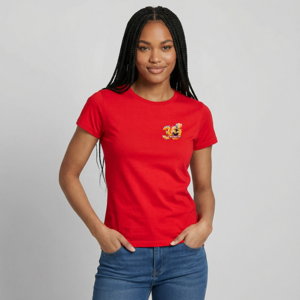 Frauen-T-Shirt 30 Jahre TEDDYBÄR TOTAL klein - Rot