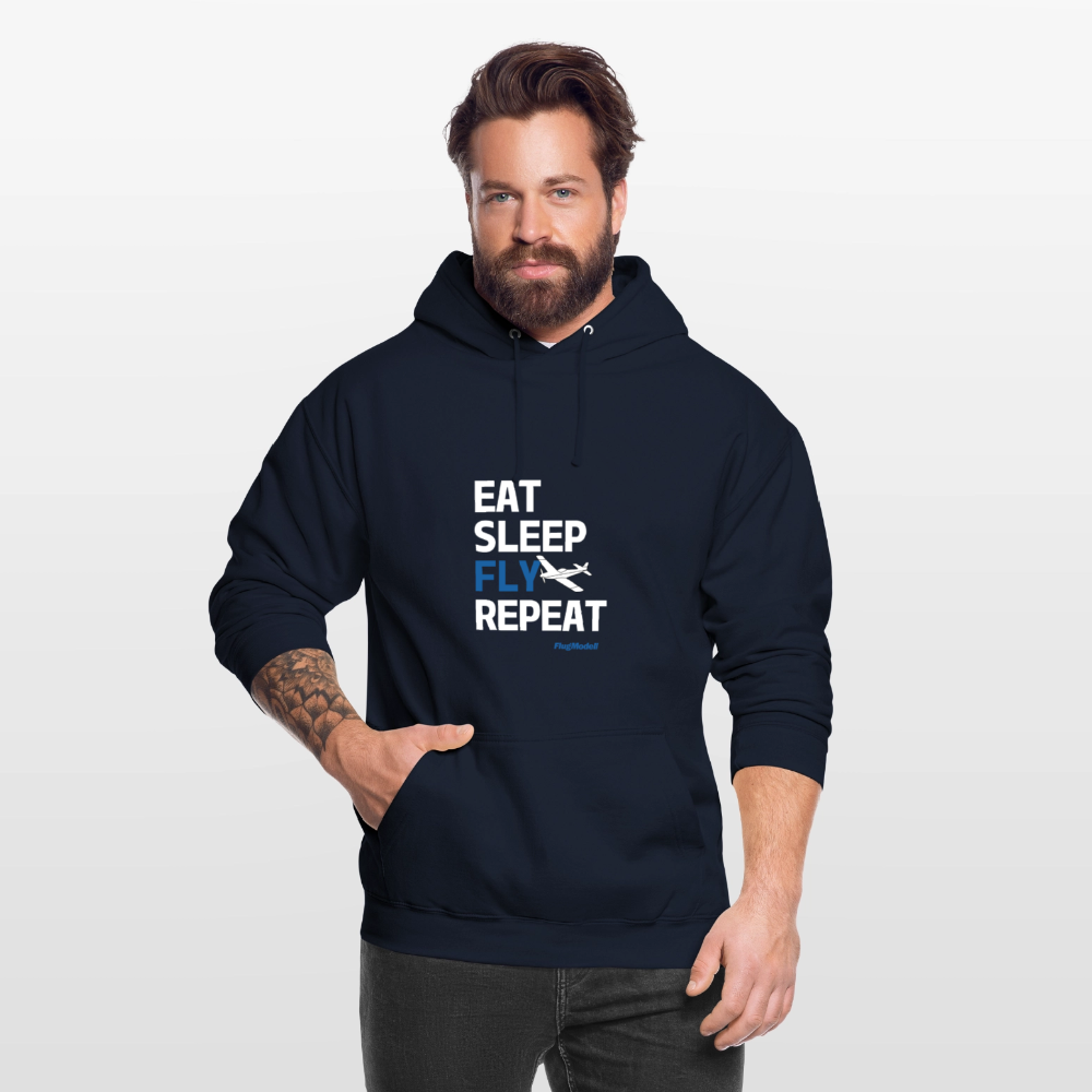Hoodie Eat Sleep Fly Repeat dunkel - Navy