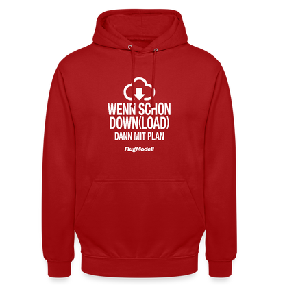 Hoodie Download mit Plan dunkel - Rot