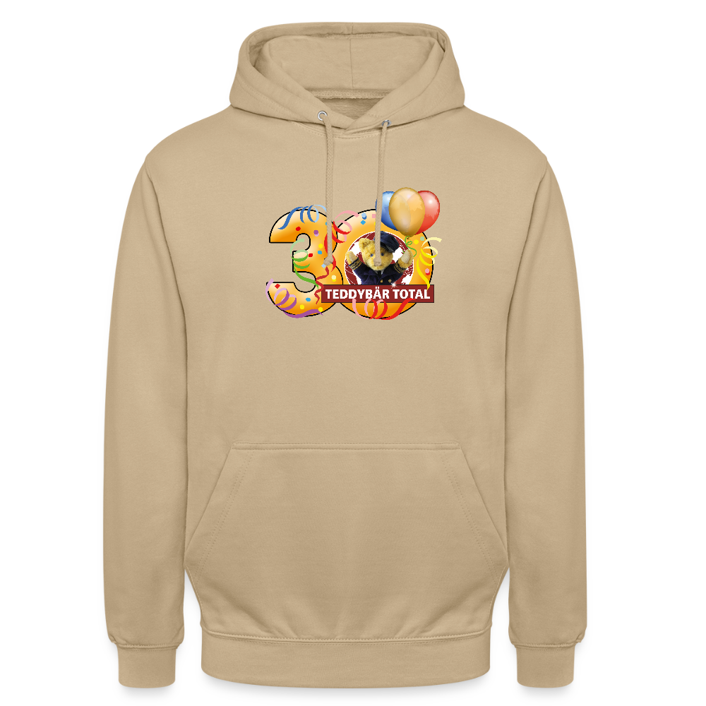 Unisex-Hoodie 30 Jahre TEDDYBÄR TOTAL groß - Beige