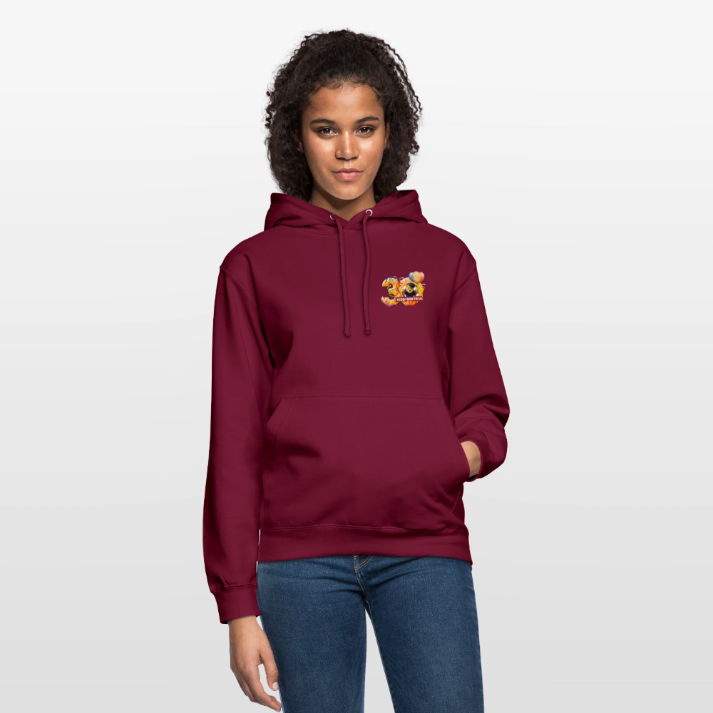 Unisex-Hoodie 30 Jahre TEDDYBÄR TOTAL klein - Bordeaux