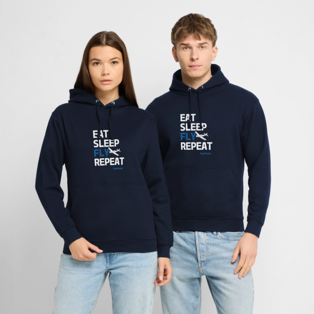 Hoodie Eat Sleep Fly Repeat dunkel - Navy