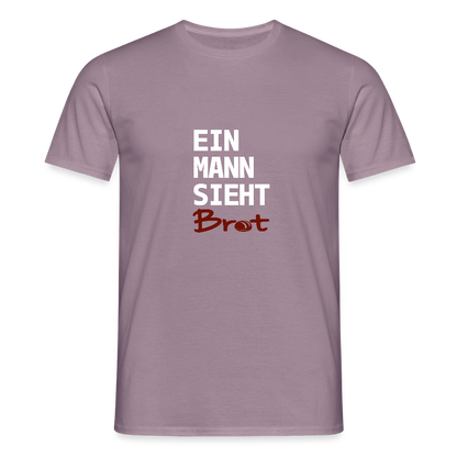 BROTShirt Ein Mann sieht BROT - Lilagrau 