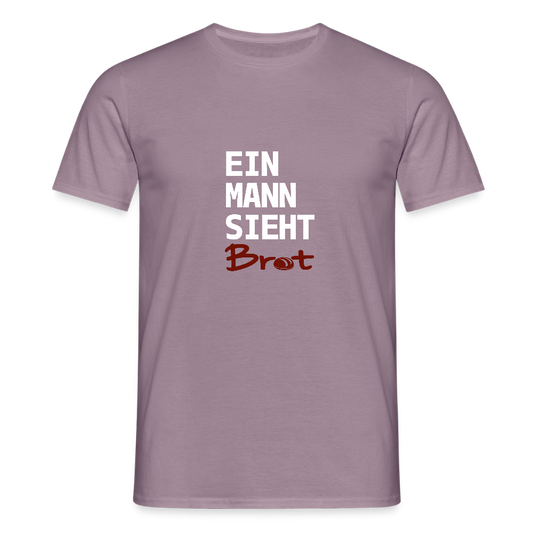 BROTShirt Ein Mann sieht BROT - Lilagrau 
