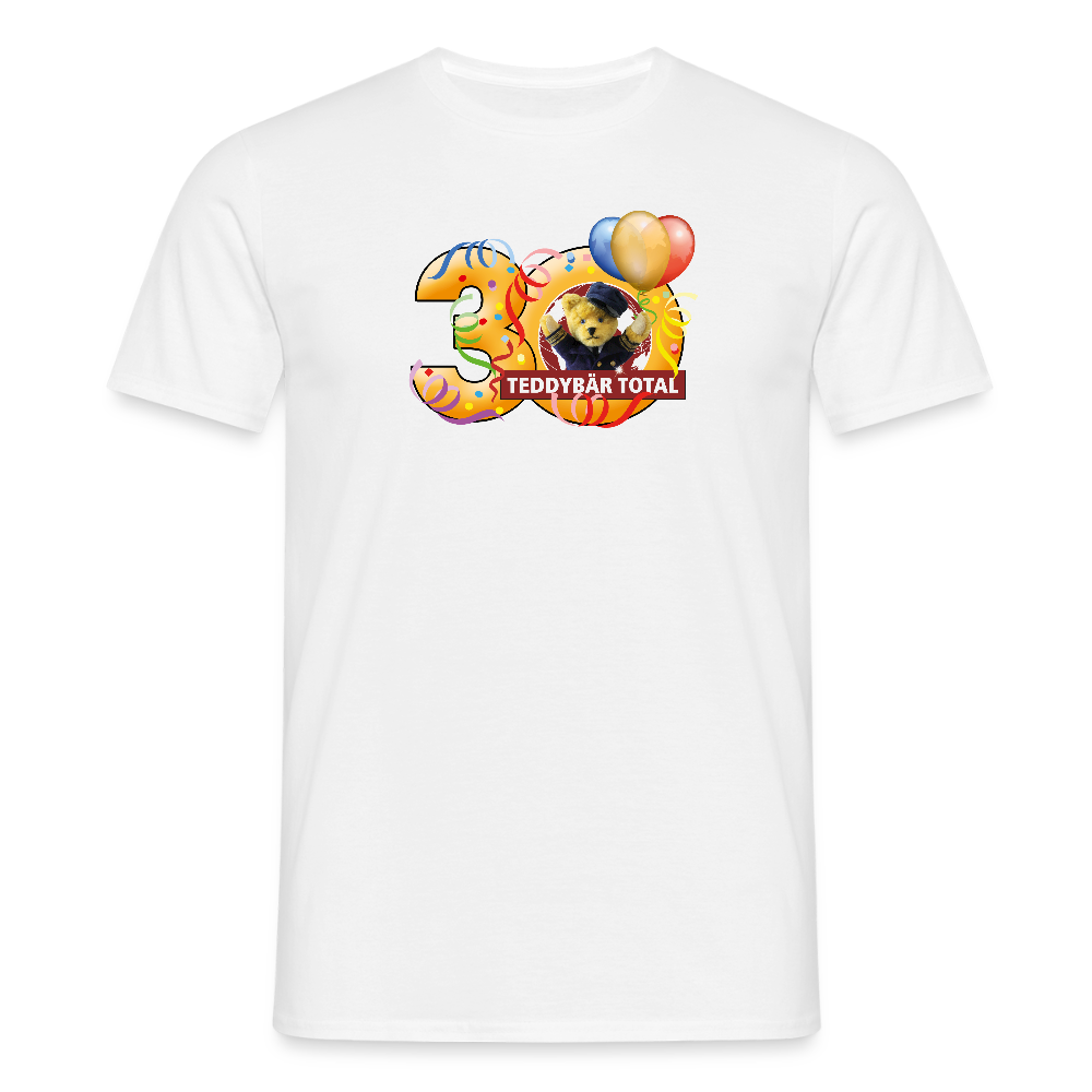 Unisex-T-Shirt 30 Jahre TEDDYBÄR TOTAL groß - Weiß