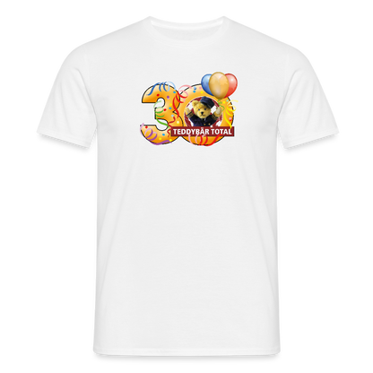 Unisex-T-Shirt 30 Jahre TEDDYBÄR TOTAL groß - Weiß